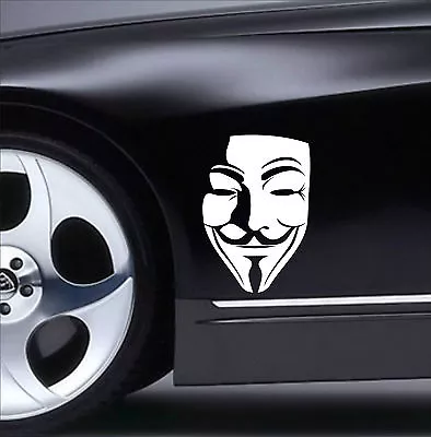 V For VENDETTA Anonymous Mask Guy Guido Fawkes Decal Sticker Vinyl Wall Art V4 • £2.75