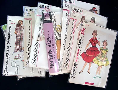 Lot Of 10 Vintage SEWING PATTERNS 1940s To 70s Simplicity KIds Lot #KA10 Sz 4 • $24.95