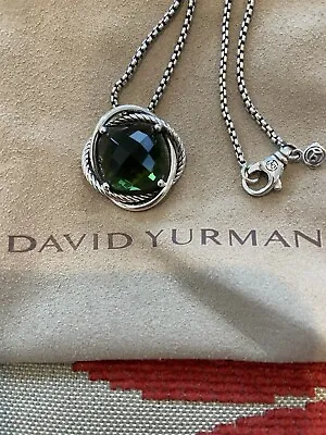 DAVID YURMAN 14MM Infinity Pendant Necklace Prasiolite Sterling • $269