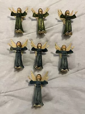 7 Vintage MCM Celluloid Christmas Angels Ornaments Hong Kong 4.5” Tall • $139.95