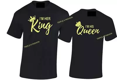 I AM HIS/HER KING AND QUEEN COUPLE MATCHING T SHIRT UNISEX ADULTS Gift Present • £17.99