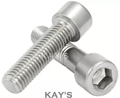 M8 8mm CAP SCREWS HEXAGON SOCKET ALLEN KEY BOLTS A4 MARINE GRADE STAINLESS STEEL • £7.21