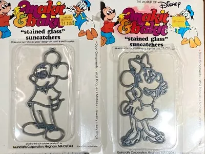 MICKEY & Minnie MOUSE Makit-Bakit Suncatchers Vintage 1981 Disney • $12