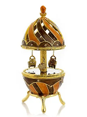 Keren Kopal Music  Carousel Hand Made Trinket Box Decorated & Austrian Crystals • $148