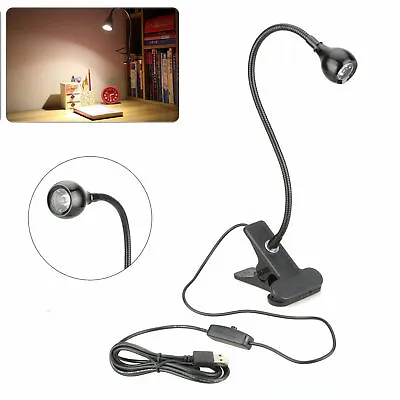 $9.98 • Buy USB Flexible Reading LED Light Clip-on Beside Bed Desk Table Lamp Book Lamp New
