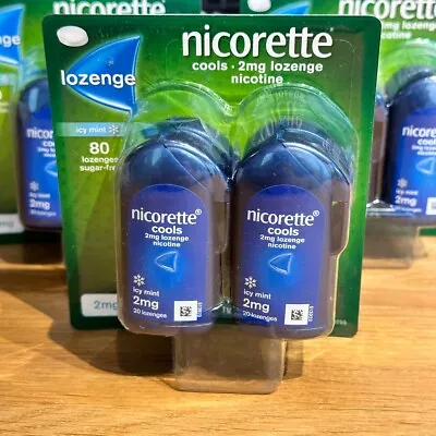 Nicorette Cools Icy Mint Lozenges X 80 Nicotine Sugar Free Stop Smoking Aid 2mg • £12.99