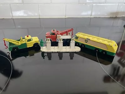 4x MATCHBOX LESNEY 1960'S B.P DODGE B.P AUTOTANKER  B.P PUMPS ESSO FORD WRECK • $12.44