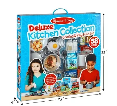 Melissa & Doug Deluxe Kitchen Collection Cooking & Play Food Set – 58 Pieces • $59.99
