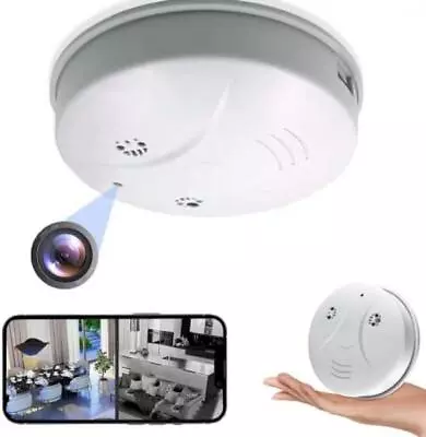 Hidden Camera Smoke Detector WiFi 1080P 1080P Wireless Nanny Cam W/ Night Vision • $122.94