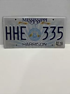 MISSISSIPPI 2019 License Plate # HHE 335 Harrison County White 6  X 12  • $9.99