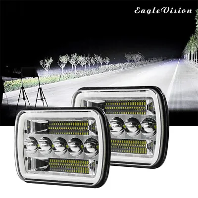 $41.89 • Buy Pair 7x6  5X7 LED Headlights Halo DRL For Chevy Express Cargo Van 1500 2500 3500