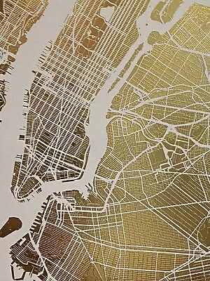 11x14 High Quality Art Print Heavy Paper Gold Foil Manhattan New York 28x35cm • £19.27