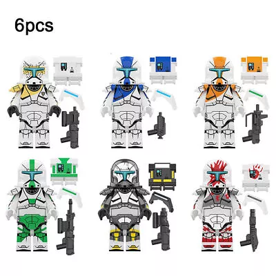 6Pcs/Set Star Wars Clone Trooper Helmet Action Figures Battle Droids Toys Gifts∝ • $17.59