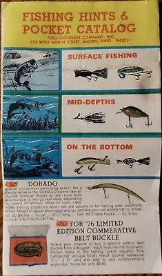 Vintage Fred Arbogast Fishing Hints & Pocket Catalog Brochure Pamphlet Lures '76 • $4.97