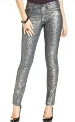 Else Women's Jeans Leopard Print Metallic Coated Skinny Jeans Size 26 X 31 NWT • $39