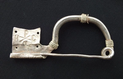 £17.50 • Buy Silver Roman Fibula Brooch Bow Arch Stamped Decorated