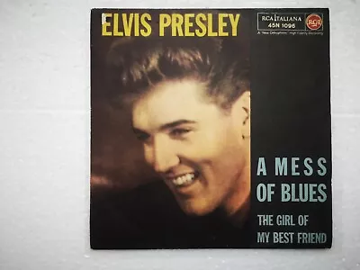 Elvis Presley  A Mess Of Blues   Italy 1960's RCA Single • $25