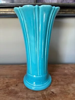 Vintage Fiesta 10  Vase Turquoise Era 1936-1942   Beautiful Fiestaware • $275