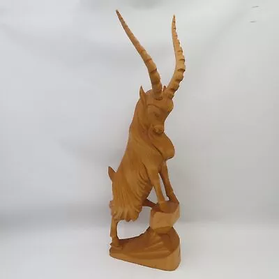 Hand Carved Wooden Ibex 21  Tall W/Removable Horns • $219