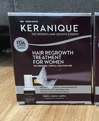 Keranique Women Hair Regrowth Treatment 2% Minoxidil 3 MONTH 90 DAYS SUPPLY New • $34.99