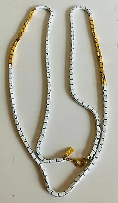 Monet 30  White Enamel & Gold Necklace • $15.99