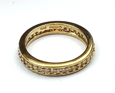 Sterling Ring HeideH Cubic Zirconia Gold Designer Band SZ 7.5 NO OFFERS • $10