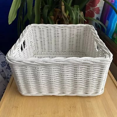 Pottery Barn Kids Medium Utility Tapered Square White Sabrina Basket 12 X 6” NWT • $35