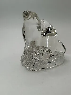 Vintage Mosser Glass Crystal Two Entwined Seals Walrus Figurine Paperweight • $67