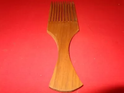 LARGE VINTAGE 1970s AFRICAN AFRO HAIR PICK HAND CARVED WOOD NEVER USED # 579 • $29.90