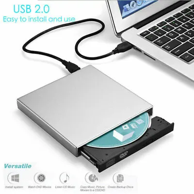 £13.59 • Buy External USB DVD ROM CD ROM Drive Rewriter Burner Writer For Laptop PC MAC