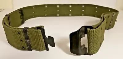 US Military Issue Vietnam Era Pistol Belt Canvas Web Rare DAVIS USMC          H1 • $49.99