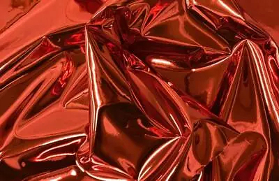 RED Chrome Mirror Glossy Vinyl Leatherettes Fabric For Shoes Bag Upholstery  • $28.50