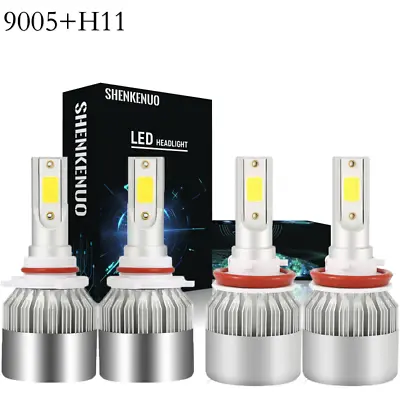 Ice Blue 9005+H11 LED Headlight Kit 144W 32000LM Light Bulbs High&Low Beam Combo • $25.40