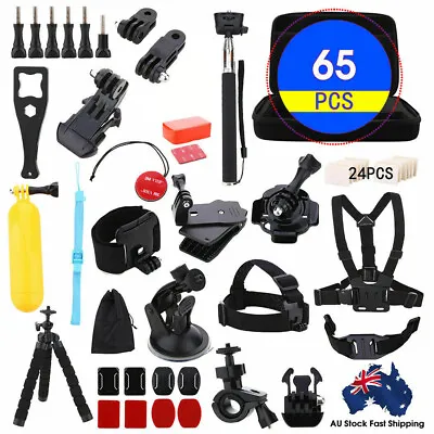 $26.49 • Buy 65 Pcs Accessories Pack Case Chest Head Floating Monopod GoPro Hero 8 7 6 5 4 AU