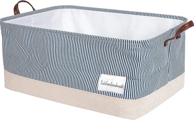 £17.59 • Buy DOKEHOM 22-Inches X-Large Storage Basket With Lid, Drawstring Canvas Underbed St