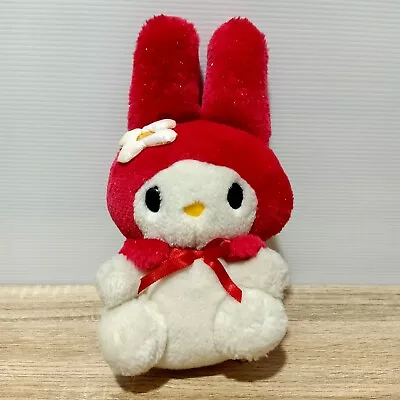 Sanrio My Melody Red White Bunny Plush Doll Sitting Vintage 8.5  Japan 1998 • $22.55