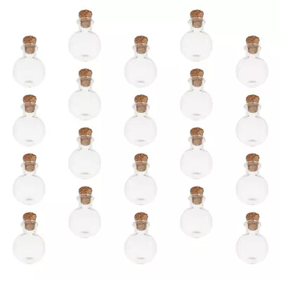  20 Pcs Cork Mini Wishing Bottle Miniture Decoration Miniature Glass Bottles • £19.15