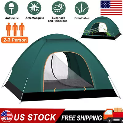 2-3 Person Pop Up Tents Waterproof Windproof Instant Tent For Camping Hiking • $24.98