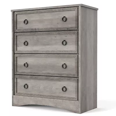 Chest Of Drawers Dresser 4 Drawer Furniture Cabinet Bedroom Storage Gray White • $149.98