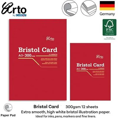 Arto Bristol Paper Pad 300gsm Illustration Art Inks Paints Markers Pens A4 A3 • $22.90