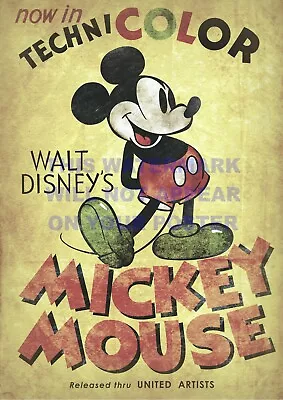  Mickey Mouse . Iconic Comic Character Repro Poster. Professionally Printed.  • £4.50