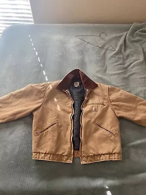 $152.50 • Buy VTG Carhartt J001 Detroit Jacket Union Made USA Blanket-Lined Light Tan Sz L
