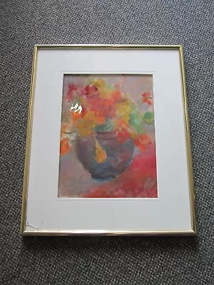 Beautiful Vintage Mid-century Still Life Pastel Painting Signed Original • $59