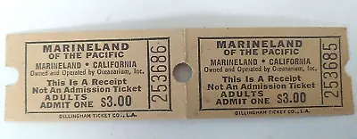 2 MARINELAND Of The PACIFIC 1960s TICKET STUB MARINELAND PACIFIC CALIFORNIA CA • $12.99