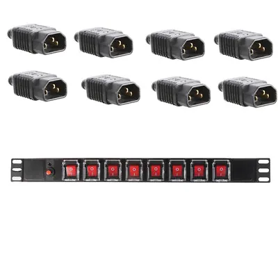 Power Panel 8 Switch Control IEC Connection 10A C13 Socket Plug PDU 1U Disco DJ • £39.99