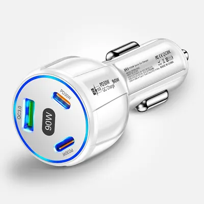 Multi Port Type C Cigarette Lighter Usb QC3.0&PD30W Fast Car Charger Adapter 90W • $7.51