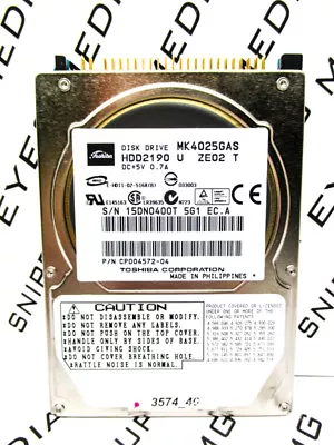Toshiba 40GB MK4025GAS IDE (HDD2190 U ZE02 T) Laptop HardDrive WIPED & TESTED! • $99.99