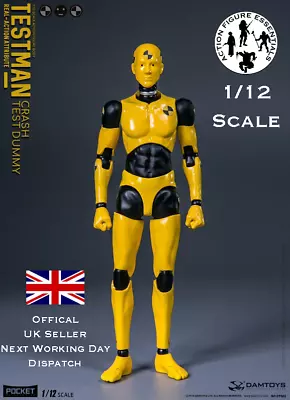 1/12 TestMan (Crash Test Dummy) Action Figure Body Damtoys DPS02 + Display Stand • £39.95