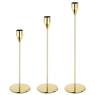 £61.28 • Buy Bright Gold Candlestick Taper Candle Holders Set Of 9 For 3/4  Taper Candles