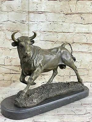 20 LBS Stock Market Wall Street Bull Bullish Bronze Sculpture Modern Art Statue • $469